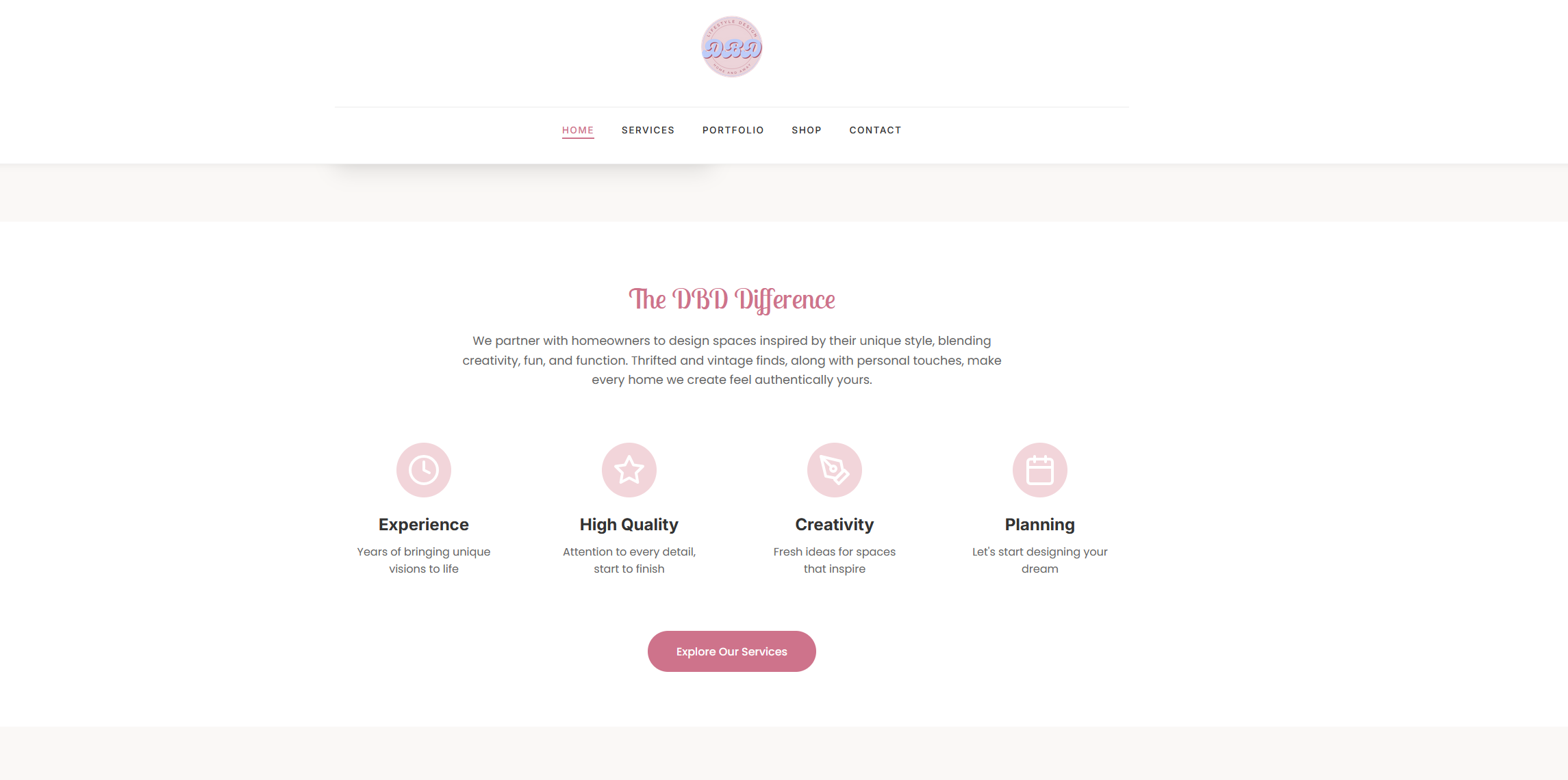 DBD Lifestyles website screenshot