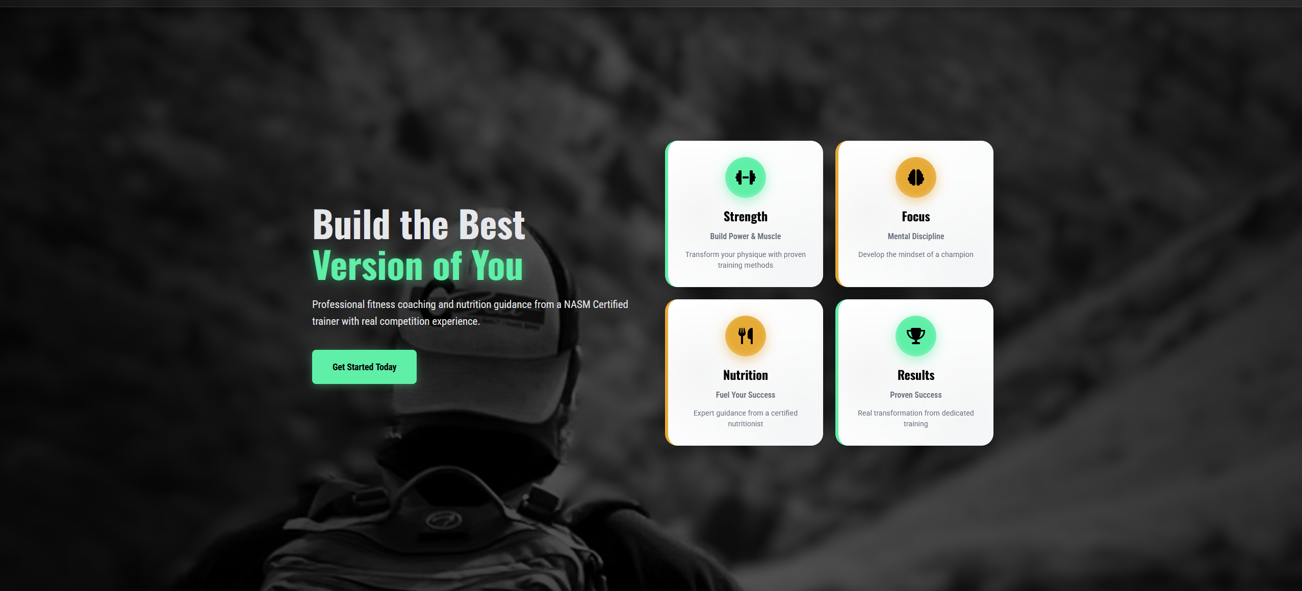 JG Fit Coach website screenshot